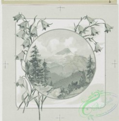 prang_cards_black-and-white-00097 - 0359-Birthday, Easter and Valentine cards depicting flowers and mountains 105265