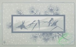 prang_cards_black-and-white-00212 - 0460-Christmas cards with text, depicting flowers, clovers, barn animals, birds, winter views of homes and farms 106009