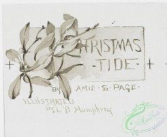 prang_cards_black-and-white-00385 - 0855-Christmas Tide by Amie S. Page, illustrated by L.B. Humphrey. Depictions of churches, angels, bells, children, rocky shore 108036