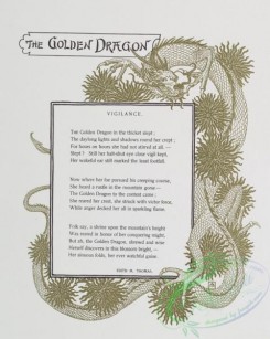 prang_cards_black-and-white-00444 - 0977-(The golden flower- cards titled the golden dragon' and 'Christmas eve' with text by Edith M. Thomas and Celia Thaxter, depicting a dragon, a woman  108473