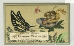 prang_cards_butterflies-00042 - 1351-Trade cards depicting fairies, butterflies, angels, flowers, leaves, lily pads, flowers, a ladybug, a bottle, the earth, a fan and an acrobat writing 101319
