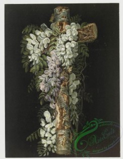 prang_cards_holidays-00104 - 0426-Easter cards depicting bird in flight, wooden cross decorated with flowers 105731