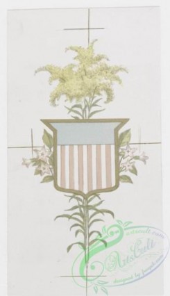 prang_cards_holidays-00146 - 0845-Our National Flowers. (Depictions of flowers with coat of arms.) 107988