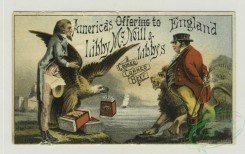 prang_cards_holidays-00172 - 1357-Trade cards depicting men carrying boxes of Sea Foam, boys playing with a toy sailboat made from a box, an eagle, a lion, sailors and passengers onboa 101361