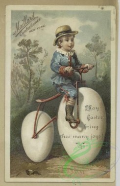 prang_cards_holidays-00184 - 1633-Easter and trade cards depicting flowers, shoes, children, angels, eggs, toys, a kite, a fish, a bicycle and a rabbit 102726