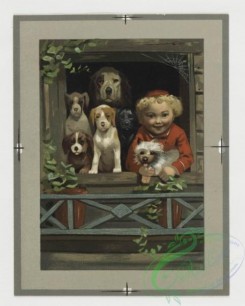 prang_cards_kids-00044 - 0331-Christmas and New Year cards depicting children with dogs, in windows, owls on snow-covered trees 105120