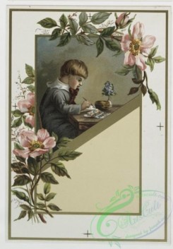 prang_cards_kids-00291 - 0198-Valentines and Easter cards depicting young girls, child painting, butterflies, and botanical ornamentation 103967