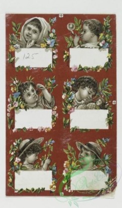 prang_cards_kids-00308 - 0310-Cards with depictions of children and decorative flowers 104886
