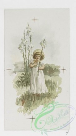 prang_cards_kids-00355 - 0960-Easter cards depicting young girls with flowers in grassy fields, girl reclining on sofa 108392