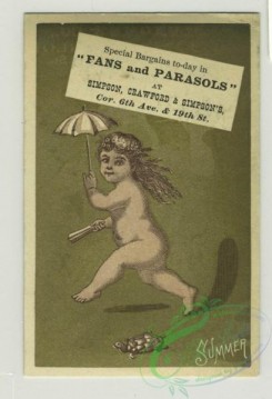 prang_cards_kids-00373 - 1387-Trade cards depicting nests, birds, Easter eggs, rabbits, fruit, flowers, hot buns, nude children running with-umbrellas, boots, chicks, turtle, r 101527