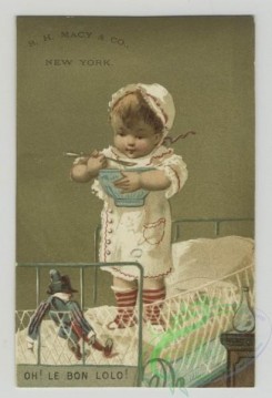 prang_cards_kids-00419 - 1516-Trade cards depicting children-eating, walking, skipping, playing with toys, carrying baskets and in cribs 102175