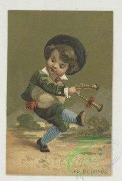 prang_cards_kids-00473 - 1776-Trade cards depicting boys-dancing, playing musical instruments and wearing adult clothing 103617