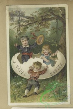 prang_cards_kids-00510 - 1800-Easter and trade cards depicting preserves, a swing made from an egg, a masquerade ball, child soldiers, wine drinking and a condemnation hearing 103782