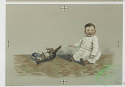 prang_cards_kids-00649 - 0704-Christmas cards depicting children, crying, fish, jam, cats, dogs, bubbles and a stove 107398