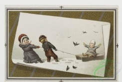 prang_cards_kids-00740 - 0057-Christmas and New Year cards depicting children fishing, skating, playing with toys, and dogs , plants 106772