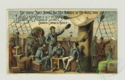 prang_cards_people-00056 - 1357-Trade cards depicting men carrying boxes of Sea Foam, boys playing with a toy sailboat made from a box, an eagle, a lion, sailors and passengers onboa 101362