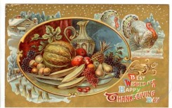 thanksgiving_day_postcards-00291 - 291-Oval frame, fruits, Best wishes for a happy Thanksgiving day [3000x1902]